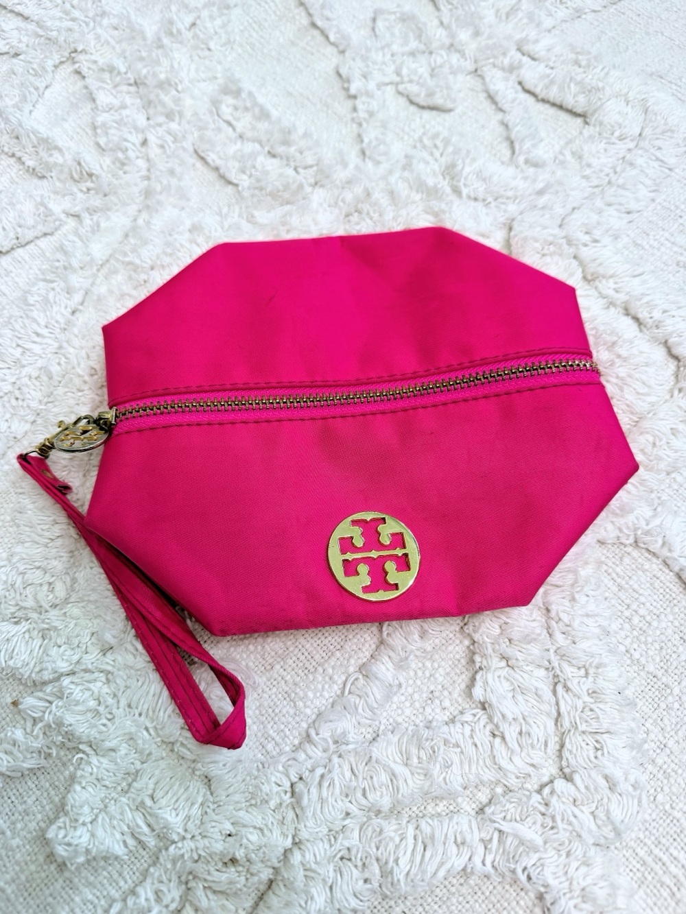 Tory Burch Pink Wristlet Cosmetic Pouch